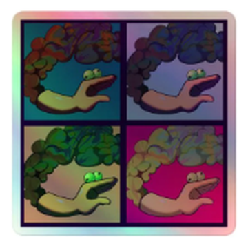 Holographic Helping Hand Sticker